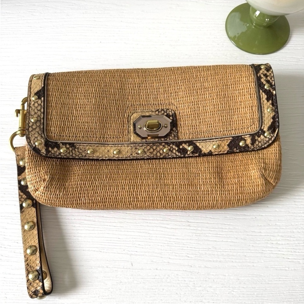 Coach Natalie Rattan Python Wristlet - image 1